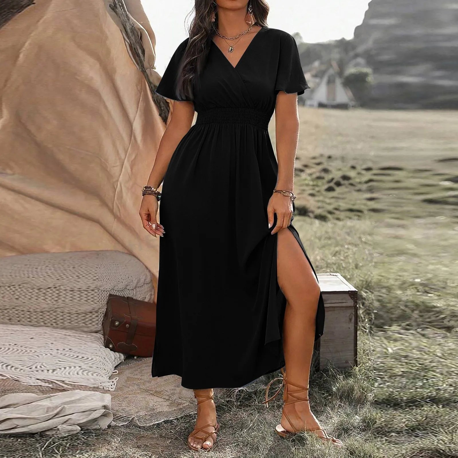 ALANA | Elegant Maxi Dress With Tummy Coverage